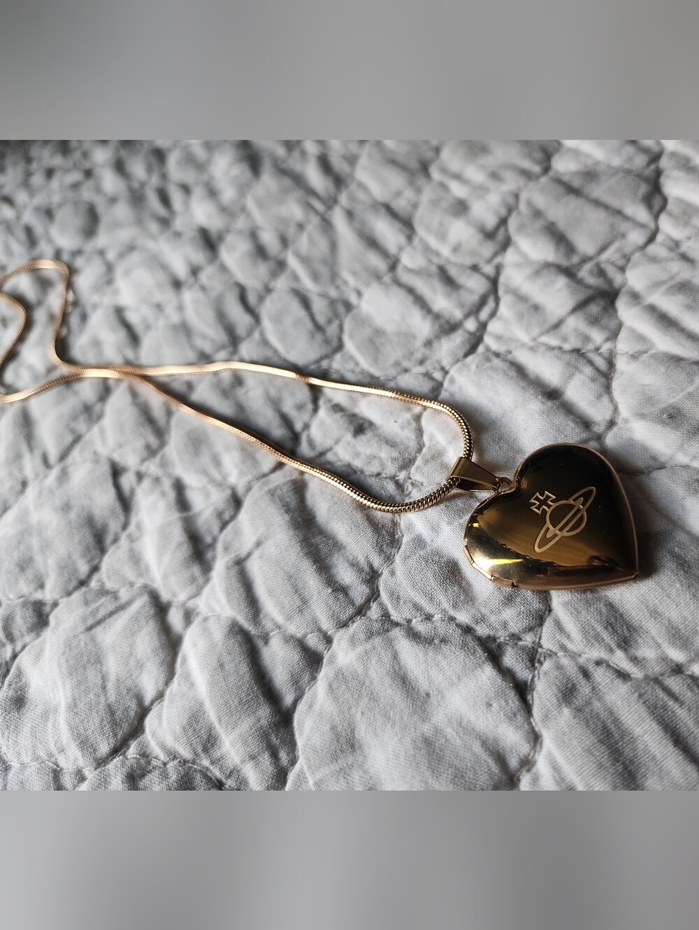 Anime NANA and Hachi Engraved Locket Warm Rose Gold Vivienne Westwood